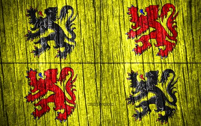 4K, Flag of Hainaut, Day of Hainaut, belgian provinces, wooden texture flags, Hainaut flag, Provinces of Belgium, Hainaut, Belgium