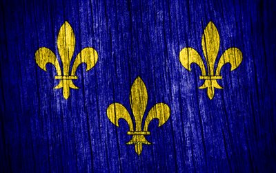 4K, Flag of Ile de France, Day of Ile de France, french provinces, wooden texture flags, Ile de France flag, Provinces of France, Ile de France, France