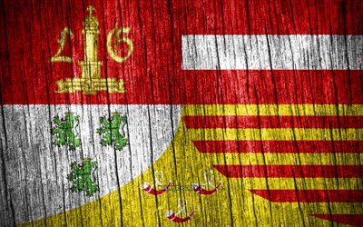 4k, drapeau de liège, jour de liège, provinces belges, drapeaux de texture en bois, provinces de belgique, liège, belgique