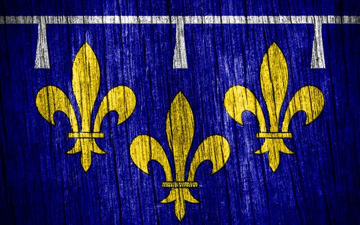 4k, オルレネの旗, オルレアンの日, フランスの地方, 木製テクスチャ フラグ, オルレアンの旗, フランスの州, オルレアン, フランス