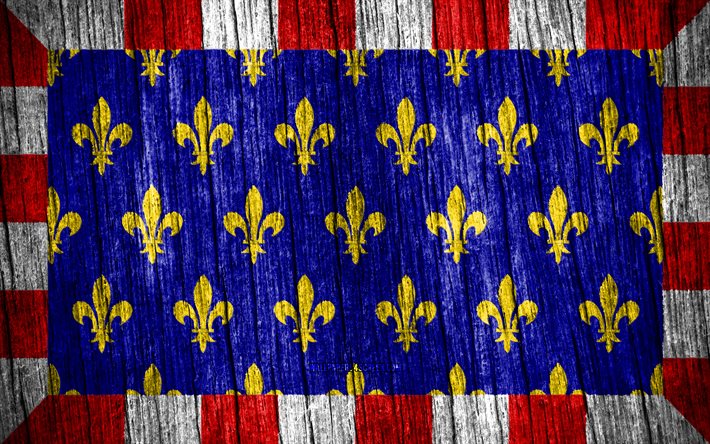 4k, 투레인의 국기, 투레인의 날, 프랑스 지방, 나무 질감 깃발, 투레인 플래그, 투레인, 프랑스