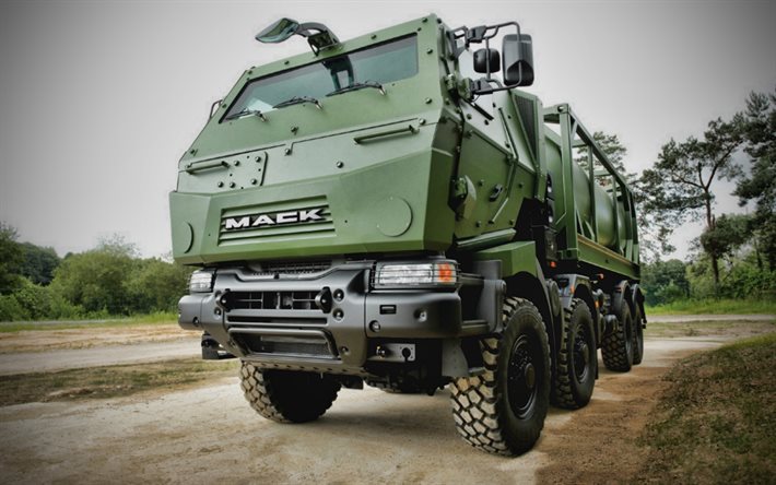 mack kerax 8x8 rígido, caminhões militares, 2022 caminhões, veículos militares, veículos blindados, trator, equipamento militar, 2022 mack kerax, caminhões americanos, mack