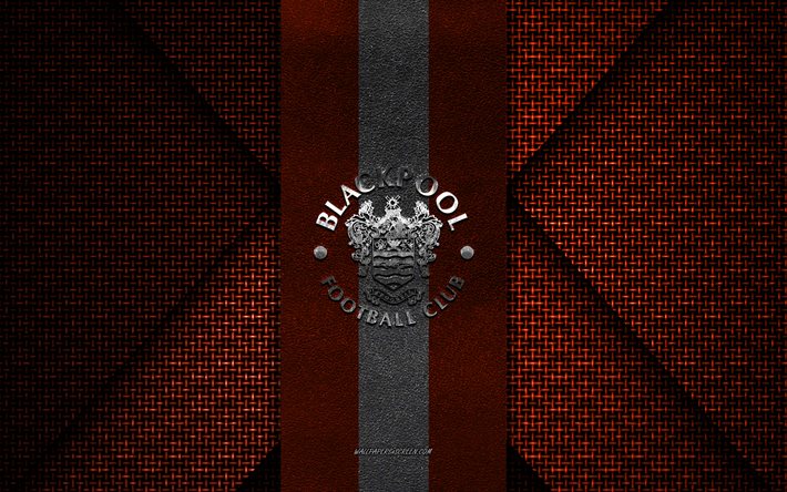 blackpool fc, campeonato efl, laranja textura de malha, blackpool fc logotipo, clube de futebol inglês, blackpool fc emblema, futebol, blackpool, inglaterra