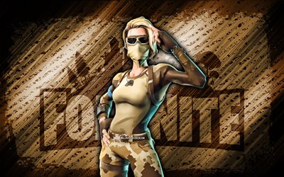 Scorpion Fortnite, 4k, brown diagonal background, grunge art, Fortnite, artwork, Scorpion Skin, Fortnite characters, Scorpion, Fortnite Scorpion Skin