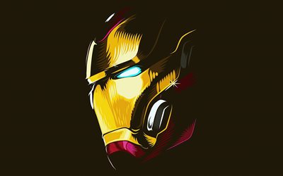 iron man, 4k, maschera, minimal, supereroi, sfondi neri, marvel comics, minimalismo di iron man, creativo, iron man 4k, ironman