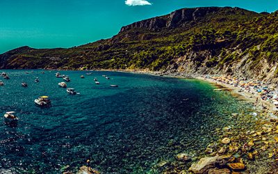 Monte Argentario, coast, Mediterranean Sea, Tuscany, beach, evening, summer travel, Italy