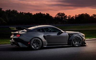 4k, ford mustang gtd, vue latérale, réglage, 2026 voitures, trame, supercars, voitures musculaires, 2025 ford mustang, voitures américaines, ford mustang, gué