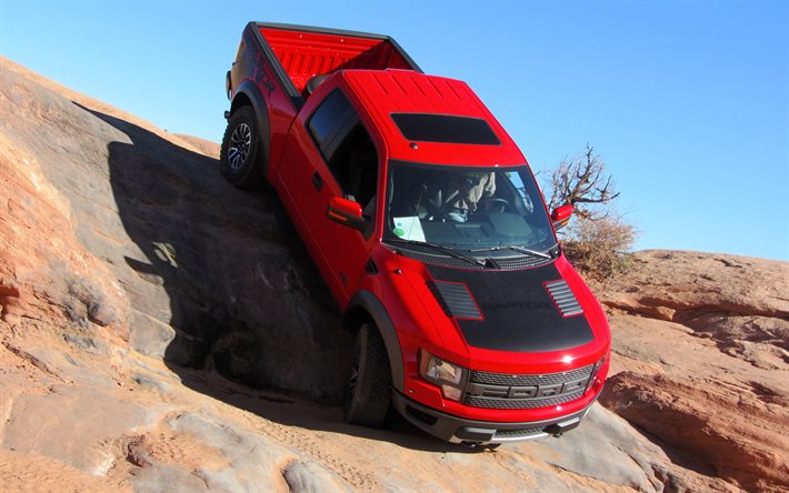 Suv, Ford F-150 SVT Raptor, rocce, deserto