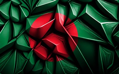 Flag of Bangladesh, 4k, 3d creative texture, Bangladesh 3d flag, Asia, Bangladesh flag, 3d art, Bangladesh, flag of Asian countries