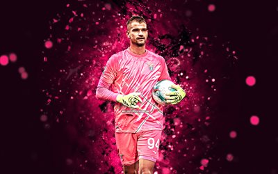 ivan provedel, 4k, luzes de néon roxas, lácio, série a, jogadores de futebol italianos, ivan provedel 4k, futebol, goleiro, lácio fc, ss lácio, ivan provedel lácio
