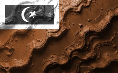 bandeira do distrito de setiu, 4k, terengganu, textura de onda de pedra, bandeira do distrito de setiu 3d, malásia, bandeiras dos estados da malásia, distrito de setiu terengganu, distritos de terengganu, setiu