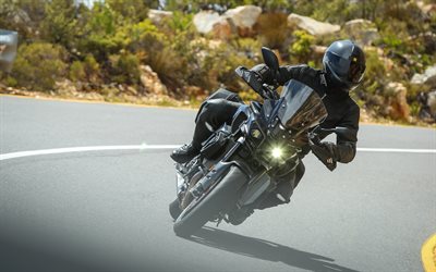 4k, la Yamaha MT-10 Edizione Tourer, motociclista, bici, 2018, strada, Yamaha