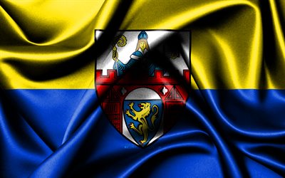 Siegen flag, 4K, German cities, fabric flags, Day of Siegen, flag of Siegen, wavy silk flags, Germany, Cities of Germany, Siegen