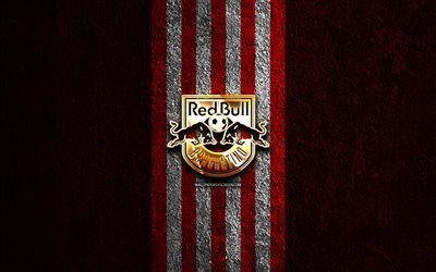 red bull bragantinos gyllene logotyp, 4k, röd sten bakgrund, brasilianska serie a, brasiliansk fotbollsklubb, red bull bragantinos logotyp, fotboll, red bull bragantino emblem, red bull bragantino, red bull bragantino fc, rb bragantino