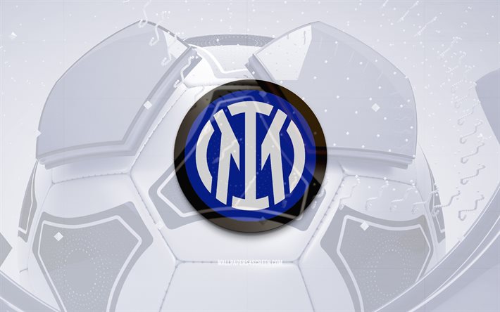 logo lucido dell'inter, 4k, sfondo di calcio blu, serie a, calcio, squadra di calcio italiana, logo 3d dell'inter, stemma dell'inter, logo internazionale, inter fc, logo sportivo, internazionale