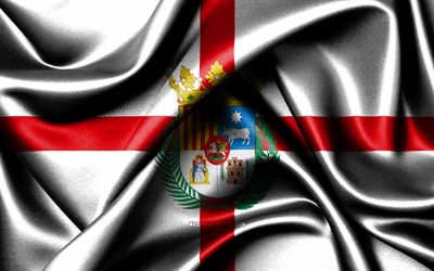 bandera turolense, 4k, provincias españolas, banderas de tela, día de teruel, bandera de teruel, banderas de seda onduladas, españa, provincias de españa, teruel