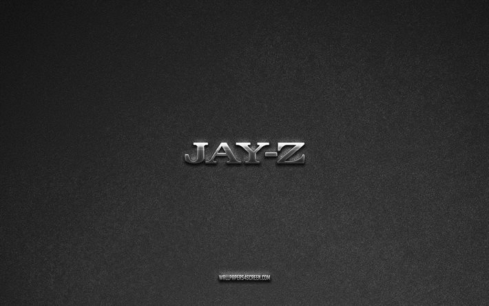 Jay-Z logo, brands, gray stone background, Jay-Z emblem, popular logos, Jay-Z, metal signs, Jay-Z metal logo, stone texture