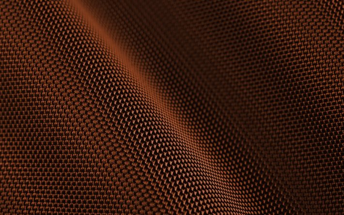 brown fabric background, 4K, wavy fabric textures, 3D textures, brown fabric, close-up, fabric backgrounds, wavy fabric