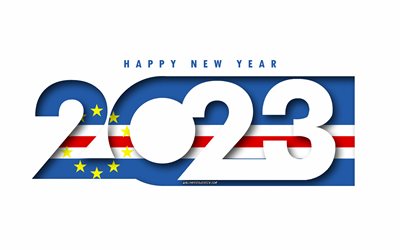 Happy New Year 2023 Cabo Verde, white background, Cabo Verde, minimal art, 2023 Cabo Verde concepts, Cabo Verde 2023, 2023 Cabo Verde background, 2023 Happy New Year Cabo Verde