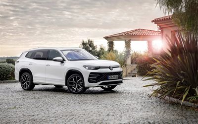 2026년, 폭스바겐 타이론, 4k, 정면도, 외부, 흰색 폭스바겐 타이론, 신형 폭스바겐 타이론 2026, 독일 자동차, 폭스바겐