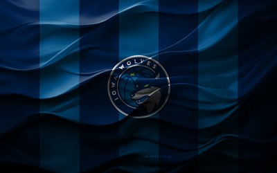 4k, Iowa Wolves logo, blue 3D background, Iowa Wolves emblem, NBA G League, American basketball team, Iowa Wolves flag, 3D texture, Iowa Wolves, basketball, USA