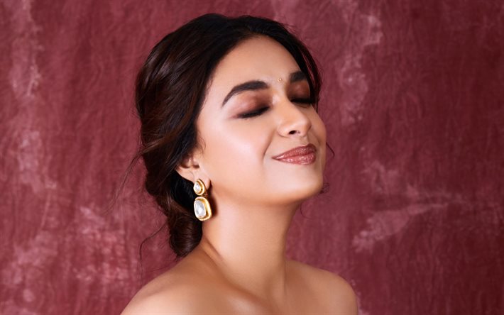 keerthy suresh, 4k, indische schauspielerin, porträt, bollywood, bilder mit keerthy suresh, brünette frau, beliebte schauspielerin, indische berühmtheit, keerthy suresh fotoshooting