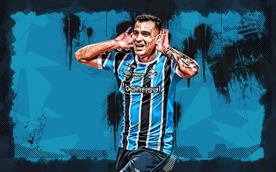 4k, franco cristaldo, sfondo blu grunge, gremio fc, serie brasiliana a, calciatori argentini, franco cristaldo 4k, calcio, gremio fbpa, gremio, franco cristaldo gremio