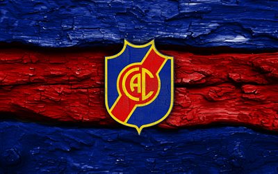 logo in legno ca colegiales, 4k, fondo di legno rosso blu, prima nazionale, calcio, logo ca colegiales, emblema dei ca colegiales, colegiales fc, società calcistica argentina, ca colegiales