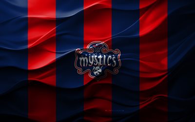 4k, washington mystics logo, blau roter 3d hintergrund, washington mystics emblem, wnba, amerikanisches basketballteam, flagge der washington mystics, 3d textur, washington mystiker, basketball, usa