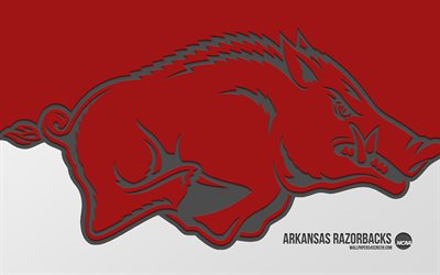logotipo do arkansas razorbacks, 4k, fundo vermelho, arte em carbono, ncaa, emblema do arkansas razorbacks, seleção de futebol americano, eua, razorbacks do arkansas, futebol americano