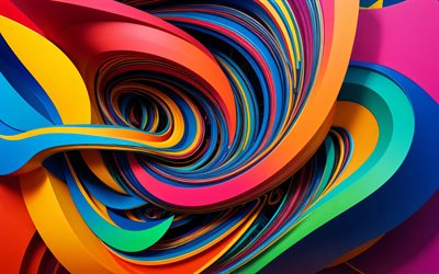 curvas 3d coloridas, 4k, vórtice, linhas, projeto de materiais, ondas abstratas coloridas, fundo ondulado abstrato, curvas abstratas, obra de arte, ondas abstratas, fundos abstratos