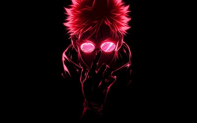 Sukuna, 4k, minimalism, Jujutsu Kaisen, protagonist, neon art, manga, Gojo Satoru, Jujutsu Kaisen series, Jujutsu Kaisen characters, artwork, Sukuna Jujutsu Kaisen