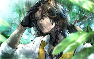 レオナ・キングショーラ, 緑の目, 漫画, ねじれたワンダーランド, 森, アートワーク, reona kingusukara, ツイストワンダーランドのキャラクター, レオナ・キンシンコルのねじれワンダーランド