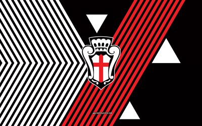 pro vercelli logo, 4k, squadra di calcio italiana, sfondo di linee bianche nere, pro vercelli, serie b, italia, line art, emblema pro vercelli, calcio, fc pro vercelli 1892