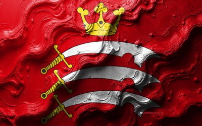 bandiera di middlesex, 4k, trama delle onde di pietra, bandiera 3d middlesex, inghilterra, bandiere di contee cerimoniali dell'inghilterra, middlesex