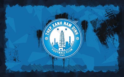 thep xanh nam dinh fc grunge लोगो, 4k, वी लीग 1, नीली ग्रंज पृष्ठभूमि, फुटबॉल, thep xanh nam dinh fc प्रतीक, फ़ुटबॉल, thep xanh nam dinh fc लोगो, thep xanh nam dinh fc, वियतनामी फुटबॉल क्लब, thep xanh नाम दीन