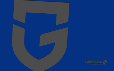 Gamba Osaka logo, 4k, blue background, carbon art, Gamba Osaka emblem, Japanese football club, J1 League, Japan, Gamba Osaka, football, Gamba Osaka FC