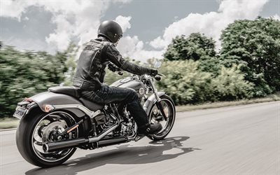 4k, breakout de harley davidson fxsb, motard, superbikes, vélos 2016, concepts de liberté, vue arrière, breakout de harley davidson fxsb 2016, motos américaines, harley davidson