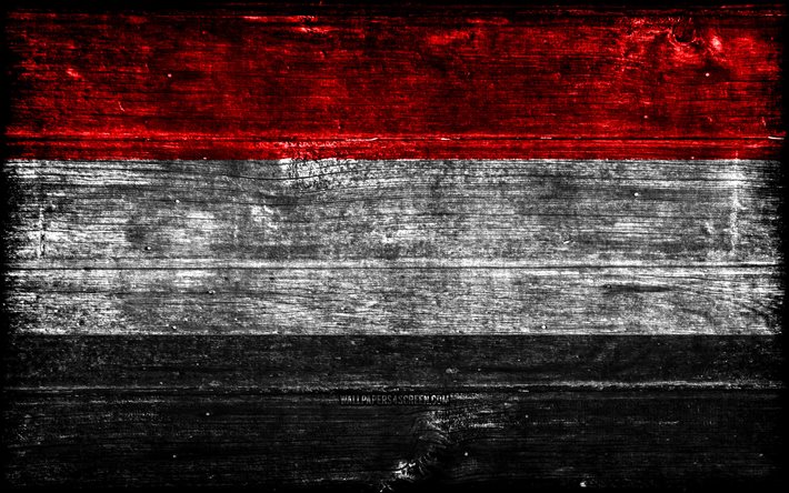 jemen träflagga, 4k, träregra flaggor, asiatiska länder, jemens flagg, jemen dag, asien, jemenitisk flagga, jemen, jemenitiska nationella symboler, jemen flagga