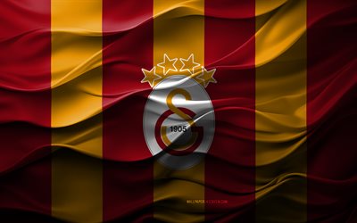4k, galatasaray logosu, bordo turuncu 3d arka plan, süper lig, galatasaray amblemi, türk futbol takımı, galatasaray bayrağı, 3d doku, türkiye, galatasaray, futbol, galatasaray sk