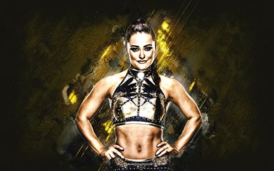 Lyra Valkyria, WWE, American wrestler, golden stone background, WWE Champion, grunge art, Lyra Valkyria wrestler, USA, wrestling, Aoife Marie Cusack, Lyra Valkyria WWE, World Wrestling Entertainment