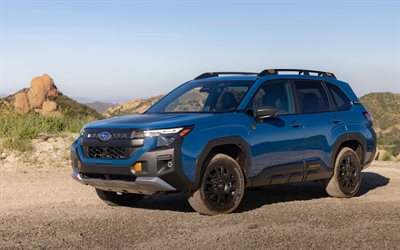 2027, subaru forester wilderness hybrid, 4k, vorderansicht, außen, subaru forester, blauer subaru forester, neuer subaru forester 2027, japanische autos, subaru