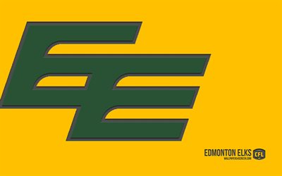 logotipo de los alces de edmonton, 4k, fondo amarillo, arte del carbono, cfl, emblema de los alces de edmonton, equipo de fútbol canadiense, canadá, alces de edmonton, fútbol americano