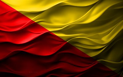 4k, bandera de palermo, ciudades de italia, bandera de palermo 3d, italia, textura 3d, palermo, dia de palermo, símbolos nacionales italianos, arte 3d, bandera de la ciudad de palermo