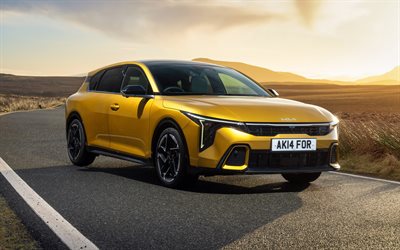 Kia K4 GT-Line S, 4k, sunset, 2026 cars, road, UK-spec, 2026 Kia K4 GT-Line S, south korean cars, Kia