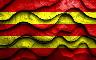 4k, bandera de aust agder, condados de noruega, banderas de madera con ondas 3d, día de aust agder, noruega, bandera de madera de aust agder, condados noruegos, aust agder