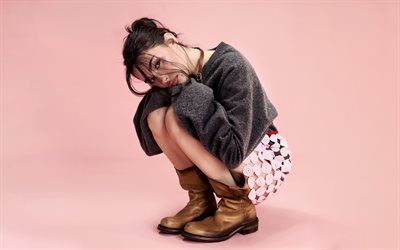 cerveza madison, 4k, sesión de fotos de gracia, cantantes americanos, estrellas de la musica, belleza, mujer morena, celebridad americana, sesión de fotos de cerveza madison