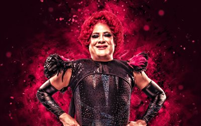 pimpinela escarlata, 4k, luzes de néon roxas, aaa, criativo, lutador mexicano, wwe, fundo abstrato roxo, entretenimento de luta livre mundial, lutadores, pimpinela escarlata 4k