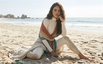 eiza gonzalez, 4k, womens health  kuvaus, meksikolainen näyttelijä, elokuvan tähdet, kauneus, kuvia eiza gonzalezin kanssa, ruskeaverikkö nainen, rannikolla, meksikolainen julkkis, eiza gonzalezin valokuvaus