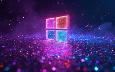 windows 10 färgglad logotyp, 4k, 3d  konst, kreativ, färgglada glitterbakgrunder, märke, windows 10 neonlogotyp, os  logotyp, windows 10 abstrakt logotyp, konstverk, windows 10  logotyp, windows 10 3d  logotyp, windows 10